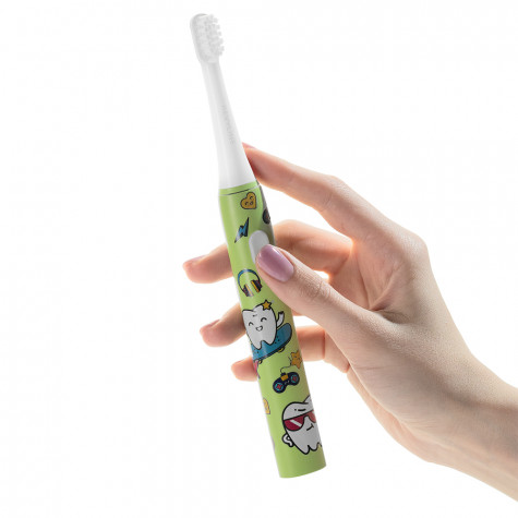 Электрическая звуковая зубная щётка Revyline RL 050 Kids, Green