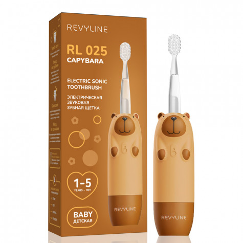 Электрическая звуковая зубная щётка Revyline RL 025 Baby Capybara, Brown