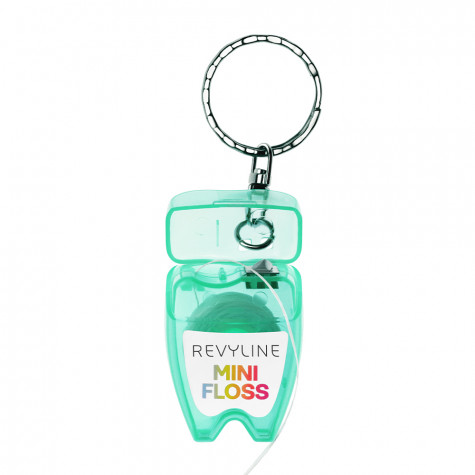Зубная нить вощеная Revyline floss mini, полиэстер с бамбуковым углем, 15 м, бирюзовая